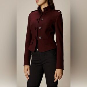Karen Millen Deep Burgundy Tailored Military Blazer